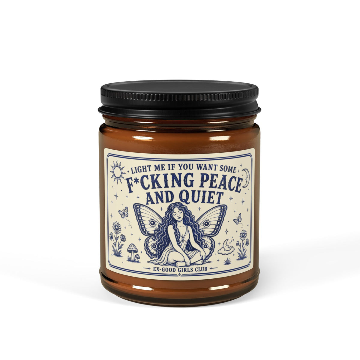 Light Me If You Want Some F*cking Peace and Quiet Cream/Navy