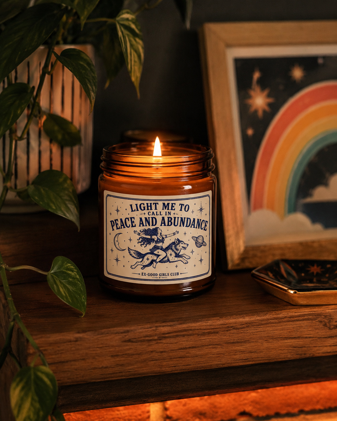 Light Me to Call In Peace and Abundance Cream/Navy
