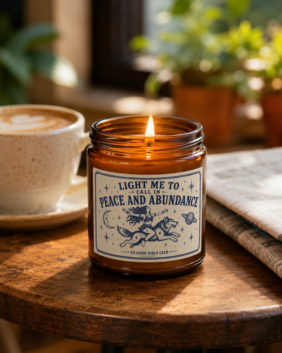 Light Me to Call In Peace and Abundance Cream/Navy