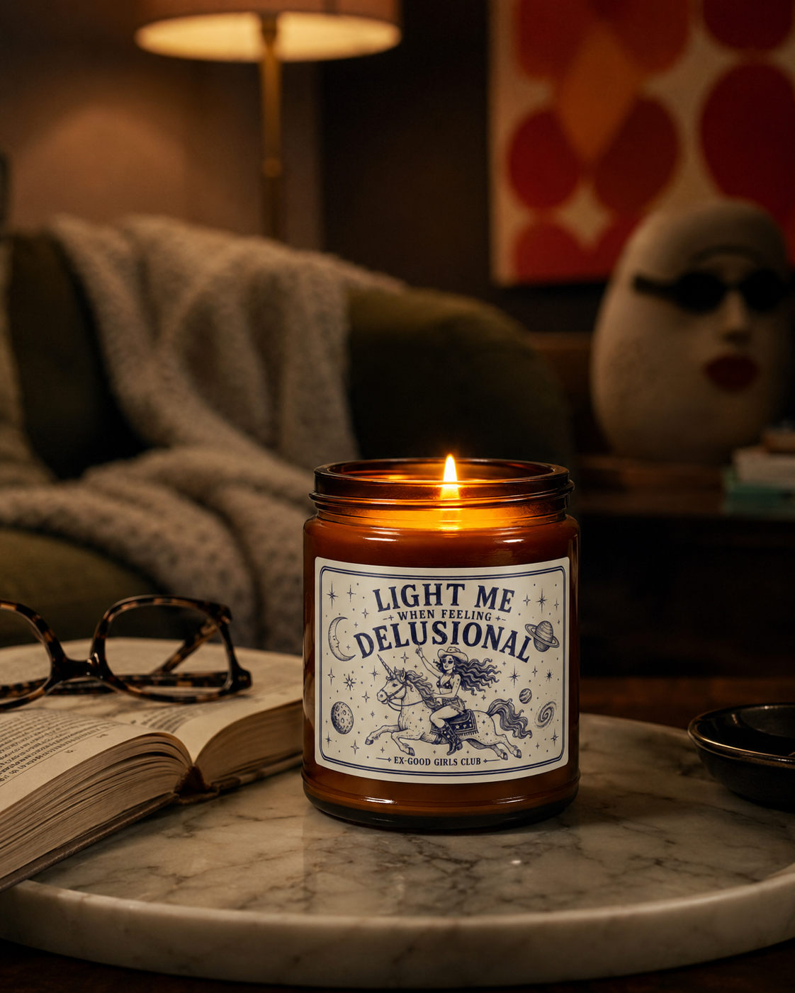 Light Me When Feeling Delusional Cream/Navy